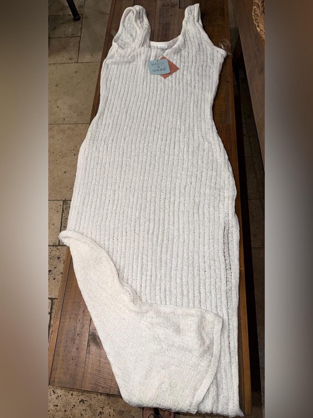 Target Cream Ribbed Knit Swim Coverup